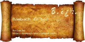 Bambach Ábel névjegykártya