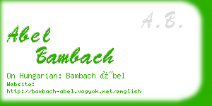 abel bambach business card
